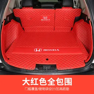 Red Leather Fully Surrounded Honda CRV Trunk Mat