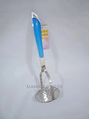 Stainless Steel Potato Masher With Plastic Handle - Blue