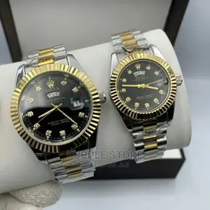 Rolex Silver/Gold Chain Couples Watches