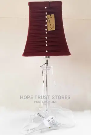 Balmoral Acrylic Table Lamp With Pleated Red Shape