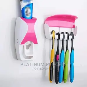 Toothpaste Dispenser and Toothbrush Holder