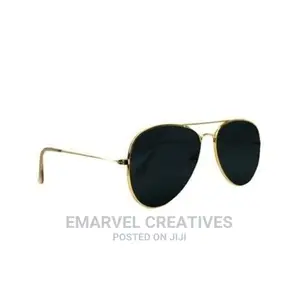 Unisex Aviator Sunglasses - Black Lens
