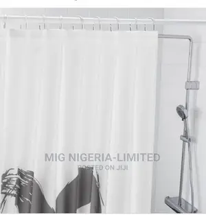White Adjustable Shower Curtain Pole