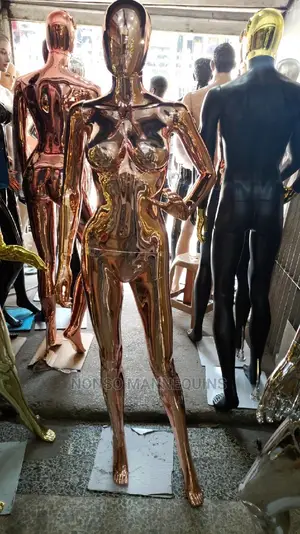 Female Size 8 Rose Gold Chrome Egg Head Mannequins
