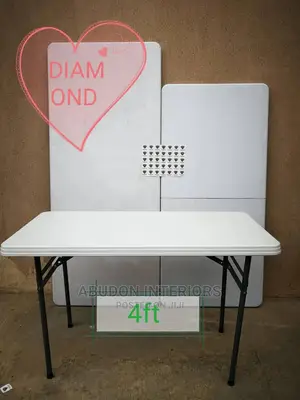 Foldable White Chair and Table