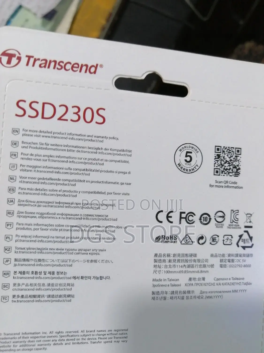Transcend SSD 512gb 230s