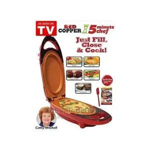 Copper Chef Red Double Sided Grill Electric Cooker Meal Make