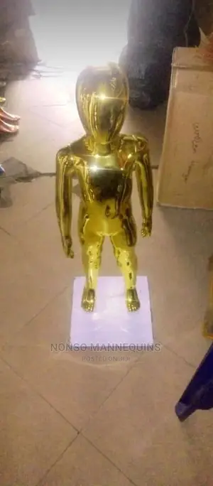 Age 0 to 3 Years Gold Chrome Kiddies Display Mannequins