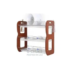 3 Steps Wooden Plate Rack