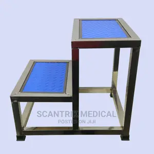 Hospital Stainless Steel Non-Slip Two Steps Foot Stool
