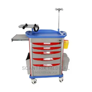 Nursing ICU Room Abs Emergency Trolley Medical Crash Cart
