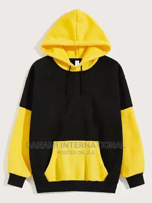 Yellow and Black Block Colour Hoodie