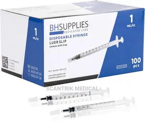 A Pack of Medical Plastic 1ml Disposable Syringe