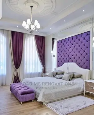 Purple Curtain Blinds With a White Underlay(Day Blind)