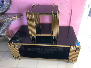 Golden Leg Center Table And Stools