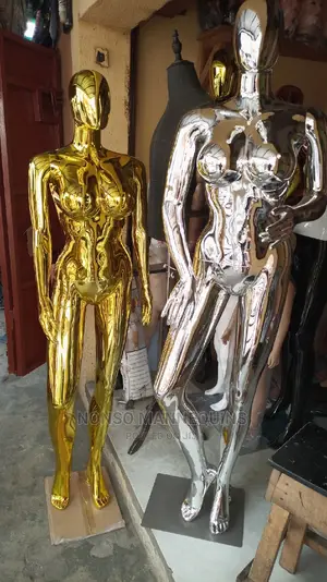 Uk Size 12 Gold and Silver Chrome Female Faceless MANNEQUINS