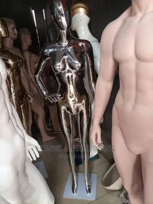 Size 8 Faceless Silver Chrome Display Mannequins