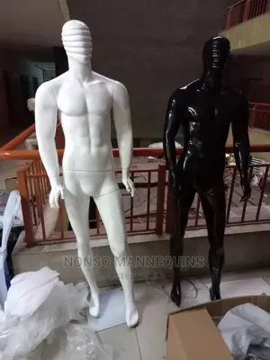 Fibre Male Black and White Display Mannequins