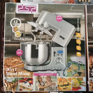 Dsp 3-1 Double Hook Commercial Stand Mixer 10L 1500W