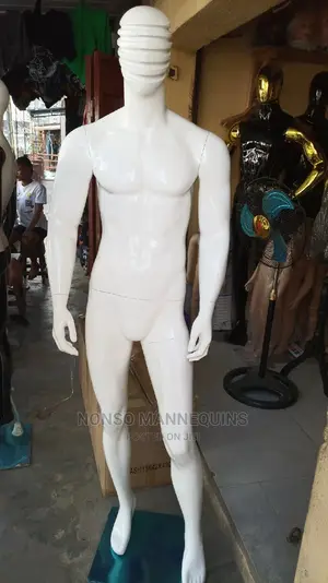 Fibre White Male Mannequins With Line Face