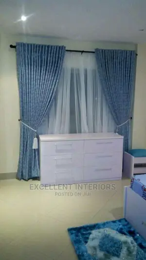 Plain Sky Blue Curtain.