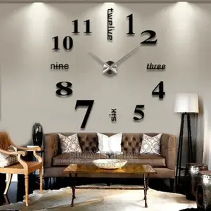 Stick on Wall Clock Diy Large Modern Design Decal 3d