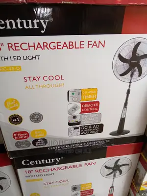 18" Century Rechargeable Standing Fan