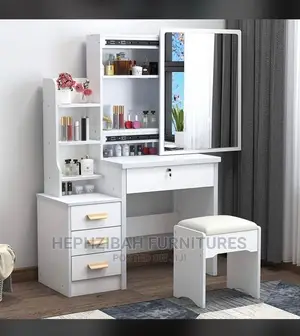 Dressing Mirror With Stool and Makeup Space