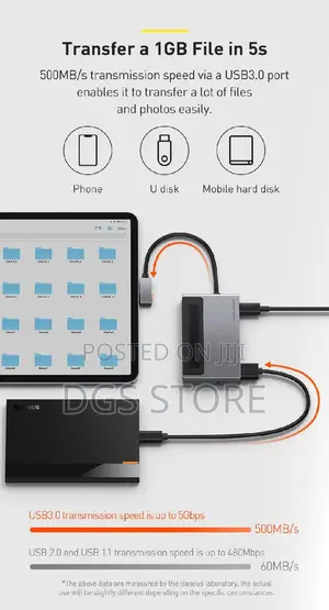 Baseus Magic Multifunctional Type C Hub Retractable Clip