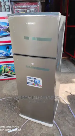 Brand New BRUHM Refrigerator/200l/Double Door/Silver Color/