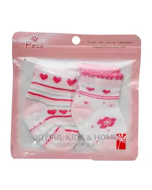2 Pairs Soft Touch Infact Baby Socks-Pink,Blue Multi Color