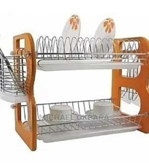 22CM Wooden Dish Rack 2 Steps