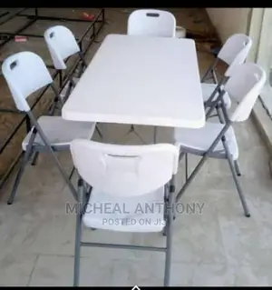 Plastic Dining By 6 With Six Plastic Chairs