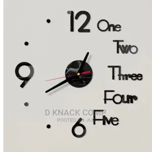 Number Word 3D Wall Clock Mirror Wall Stickers Creative