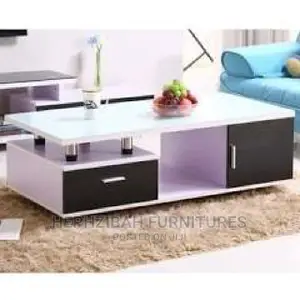 Center Table With Black Doors and 2 Drawers