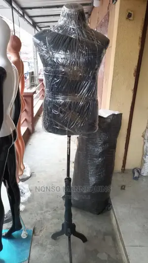 Male Pinnable Black Body Dressform With Tripod Stand