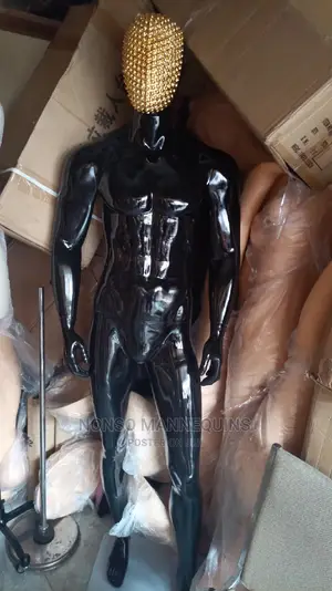 Gold Face And Black Body Male Fibre Display Mannequins