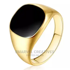 Men Vintage Ring Enamel Rings Punk Classic Black Drip