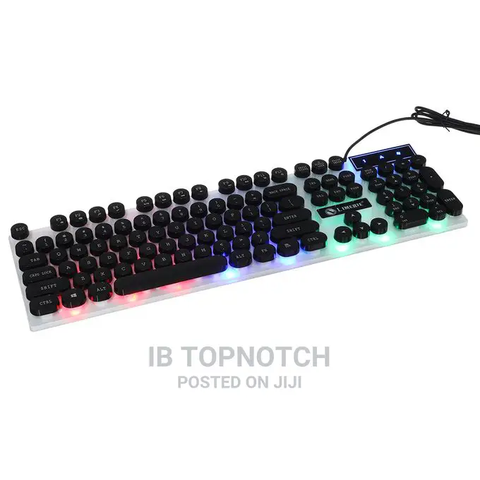 Rainbow LED PC Gaming Keyboard Illuminated+Mouse-STSC