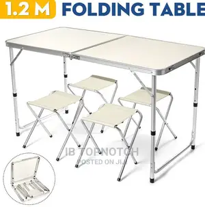 1.2m Portable Aluminum Alloy Kids Folding Table-With 4 Stool