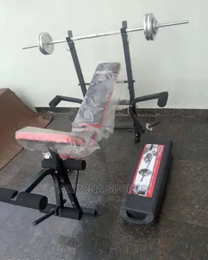 Weight Lifting Bench With 50kg Dumbells
