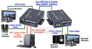 Vga Over Cat6 Extender 300m