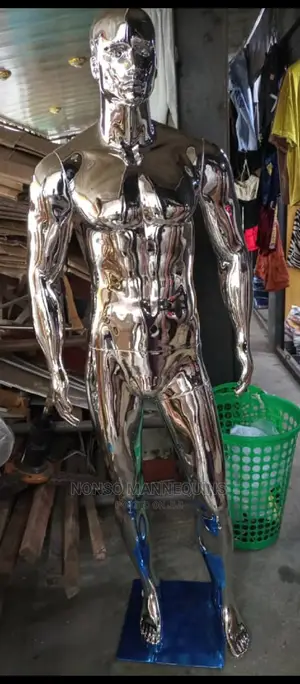 Silver Huge Body Male Mannequin With Face