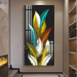 Modern Nordic Art Feather Canvas Painting on the Wall