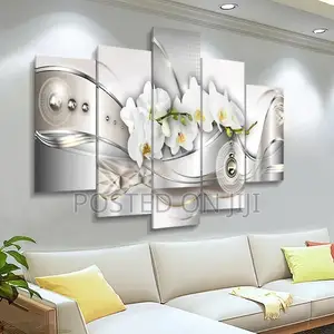 5 Pieces Bright Floral Canvas Painting
