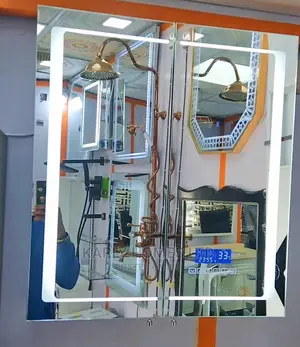Bluetooth Led Mirror With Stainless Shelves