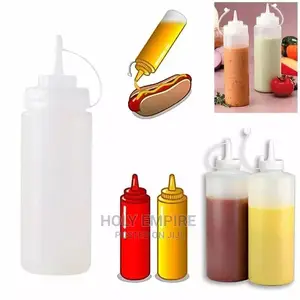 2 PCS BBQ Ketchup Sauce Dispenser Bottles Olive