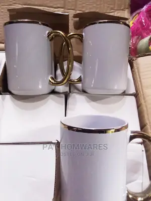 White Coated Mug With Gold 48pcs in a Carton