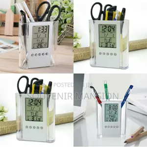 Pen Holder With Digital Clock and Temperature