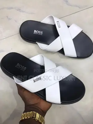 High Quality Designer Leather Slippers Hogu Boss Available